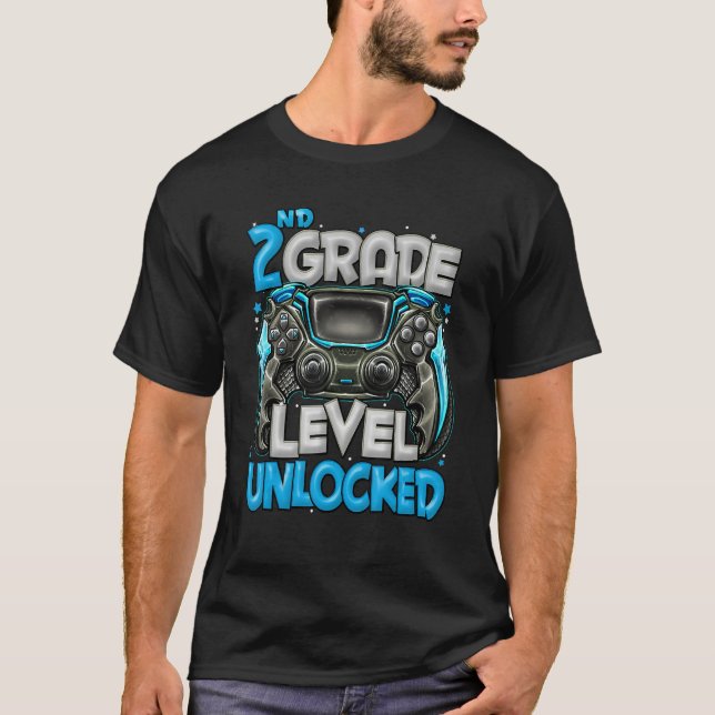 2nd Grade Level Unlocked Game On 2nd Grade Back To T-Shirt (Vorderseite)