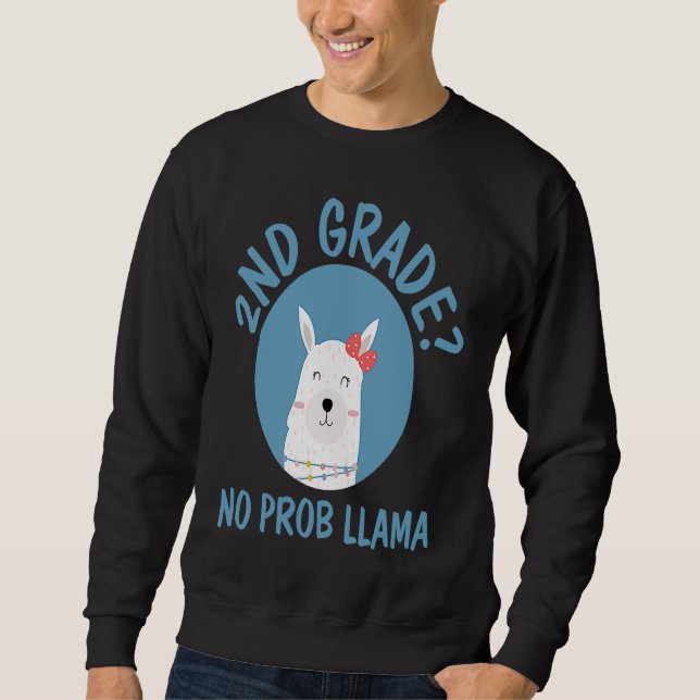 2nd Grade Llama  Teacher Student Back To School Sweatshirt (Vorderseite)