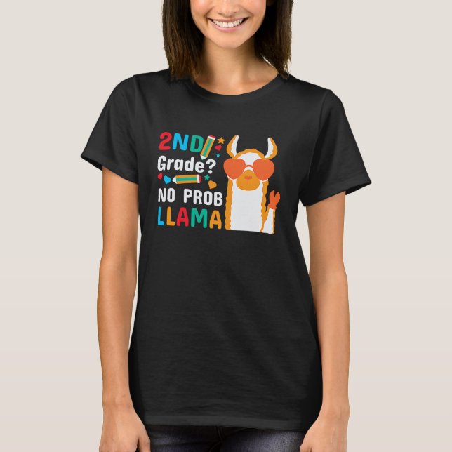 2nd Grade No Problem Llama T-Shirt (Vorderseite)
