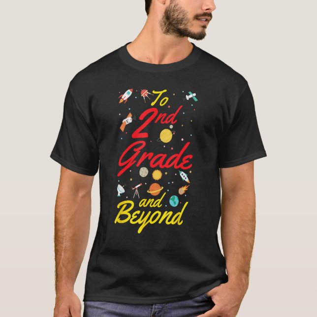 2nd Grade Space Second Grade Teacher Student Back  T-Shirt (Vorderseite)