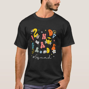 2nd Grade Squad 1. Tag Lehrer Schüler Retro Rücken T-Shirt
