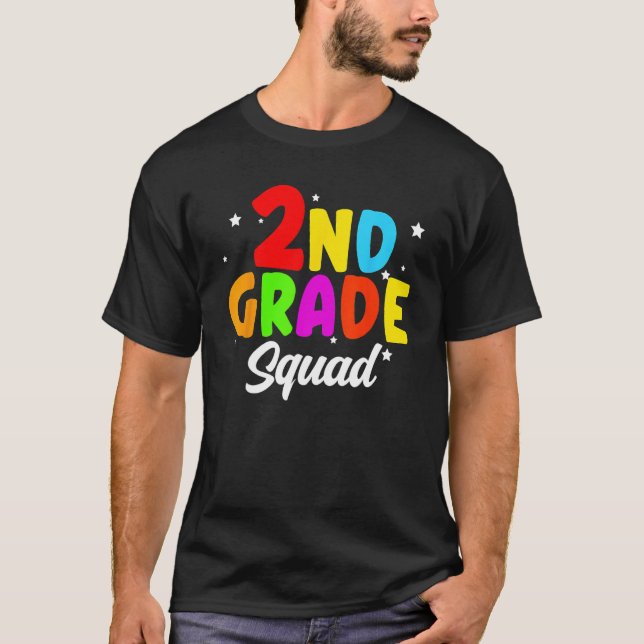 2nd Grade Squad Second Teacher Student Team Back T T-Shirt (Vorderseite)
