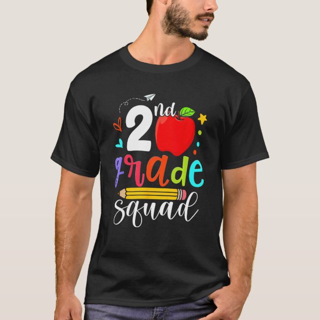 2nd Grade Squad Second Teacher Student Team Back T T-Shirt (Vorderseite)