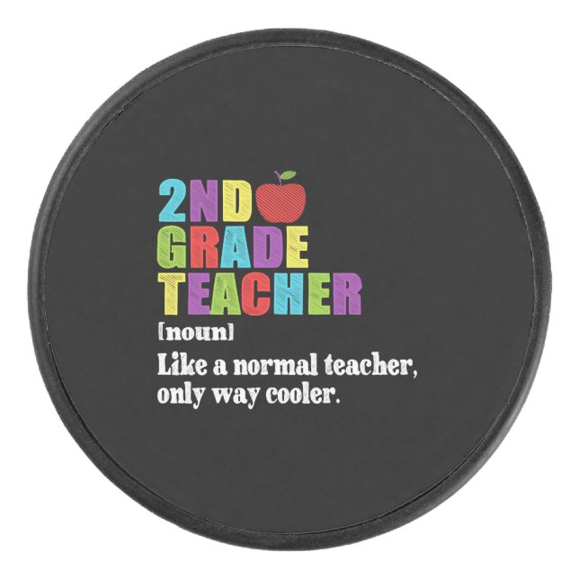 2nd Grade Teacher Definition Funny School Gift Tee Eishockey Puck (Vorderseite)