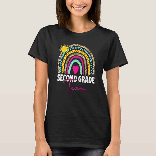 2nd Grade Teacher Rainbow Back To School Hello Sec T-Shirt (Vorderseite)