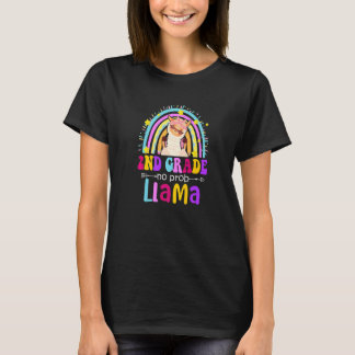 2nd Grade Teacher Rainbow No Prob Llama 100 Days o T-Shirt