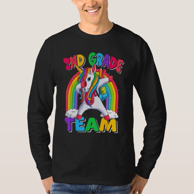 2nd Grade Team Dabbing Unicorn Back to School Kids T-Shirt (Vorderseite)