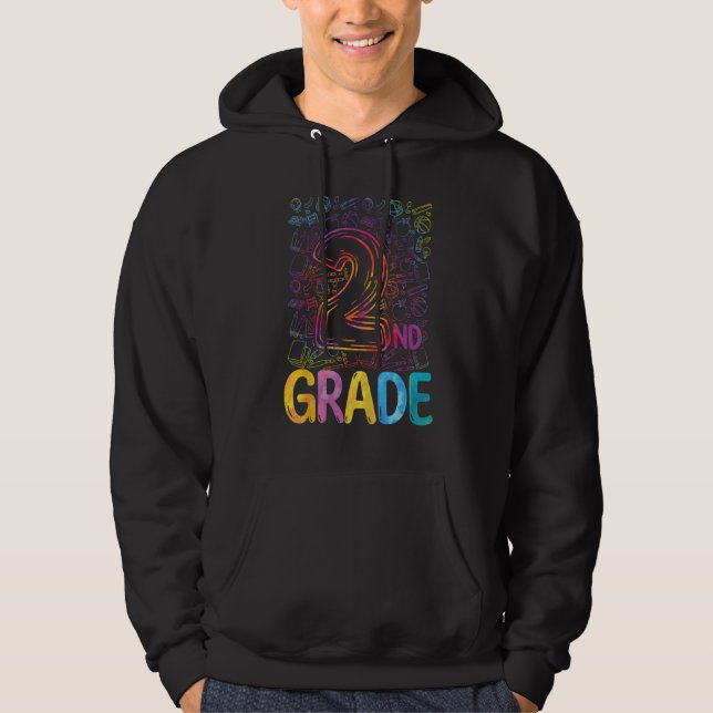 2nd Grade Tie Dye Teachers Kids Back to School 202 Hoodie (Vorderseite)
