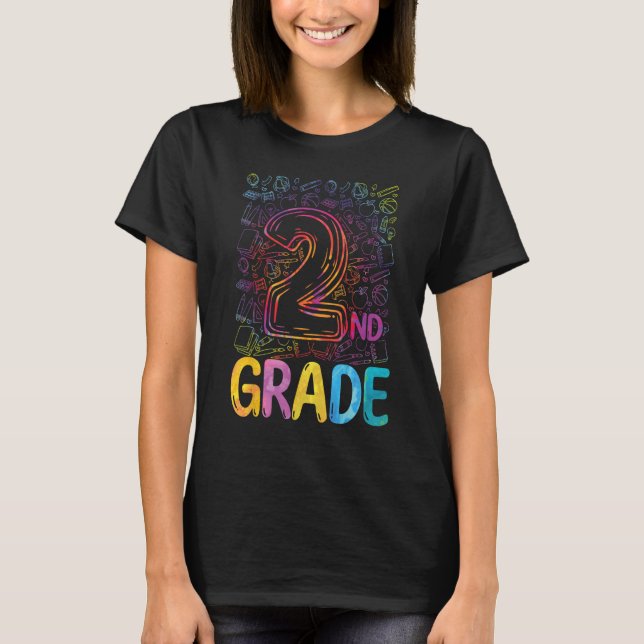 2nd Grade Tie Dye Teachers Kids Back to School 202 T-Shirt (Vorderseite)