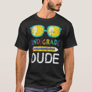 2nd Grade Typ Sonnenbrille Vintage Cool Boys Back  T-Shirt