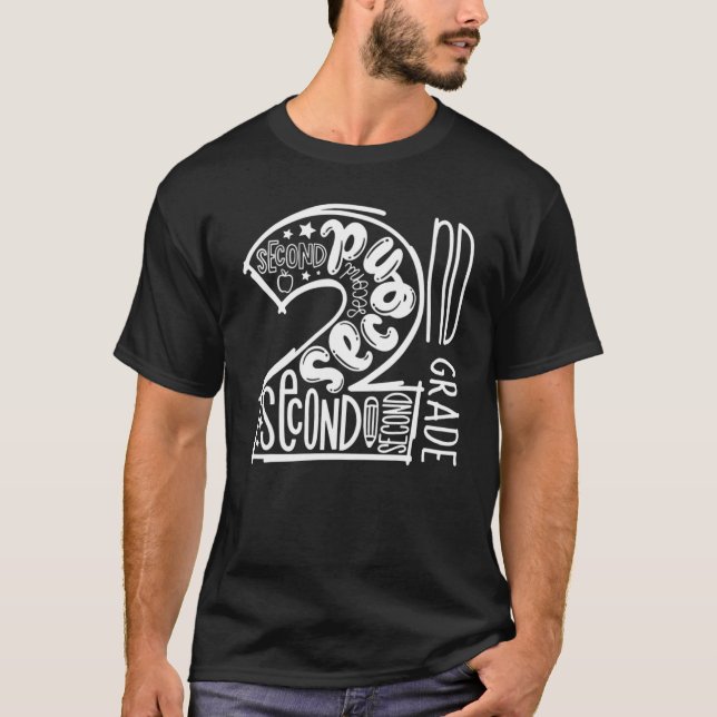 2nd Grade Typography Team Second Grade  Back To Sc T-Shirt (Vorderseite)