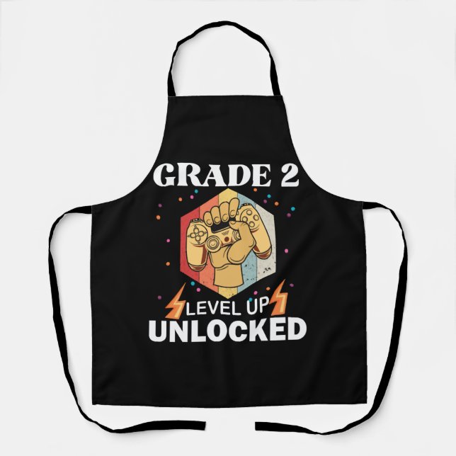 2nd Grade Unlocked Level Up Back To School First Schürze (Vorderseite)