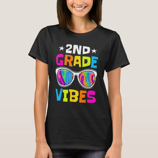 2nd Grade Vibes Sunglasses Back To School  Student T-Shirt (Vorderseite)
