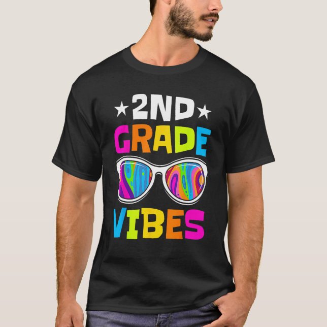 2nd Grade Vibes Sunglasses Back To School  Student T-Shirt (Vorderseite)