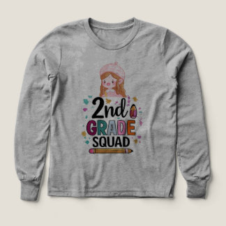 2nd Klasse Squad Süße Mädchen Zurück zur Schule
