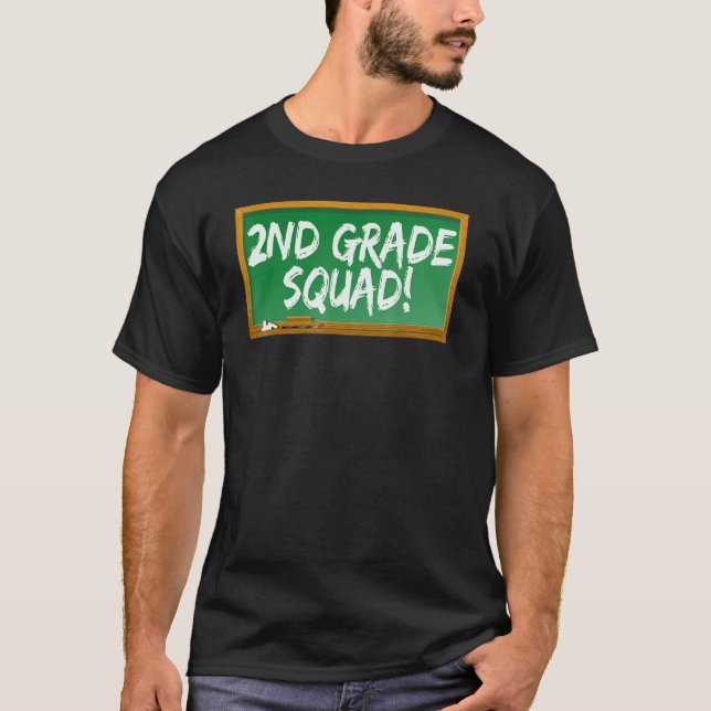 2nd Second Grade Squad Chalk Board T-Shirt (Vorderseite)