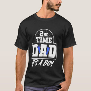 2nd Second Time Dad It's a Boy Geschlechtsenthüllu T-Shirt