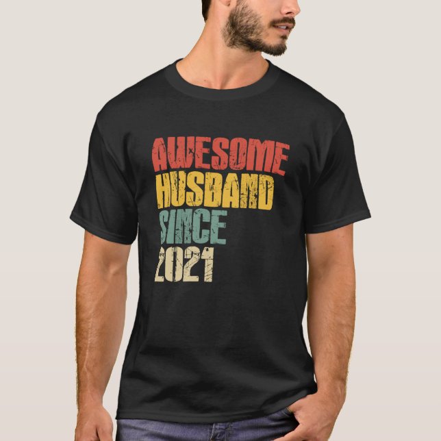 2nd Wedding Anniversary for Him Awesome Husband Si T-Shirt (Vorderseite)