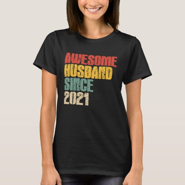 2nd Wedding Anniversary for Him Awesome Husband Si T-Shirt (Vorderseite)