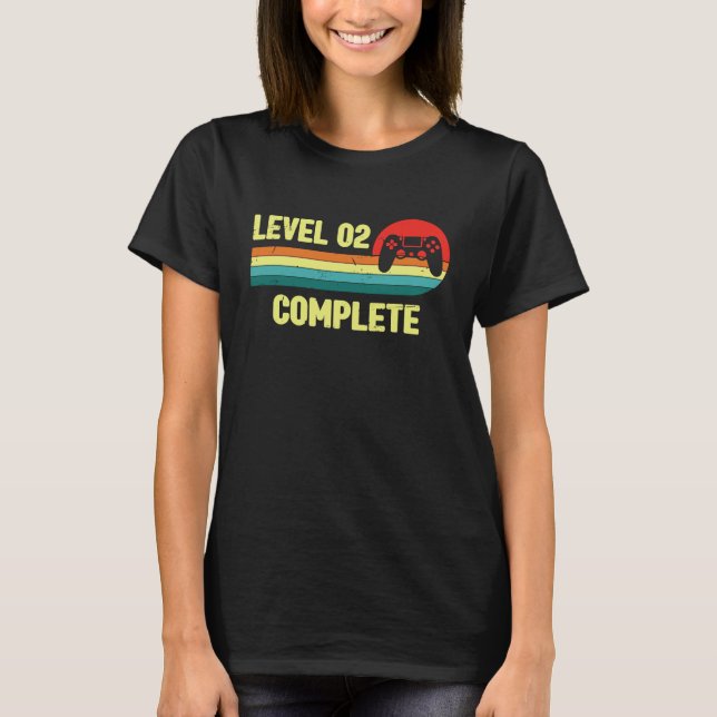 2nd Wedding Anniversary For Him Her  Level 2 Compl T-Shirt (Vorderseite)