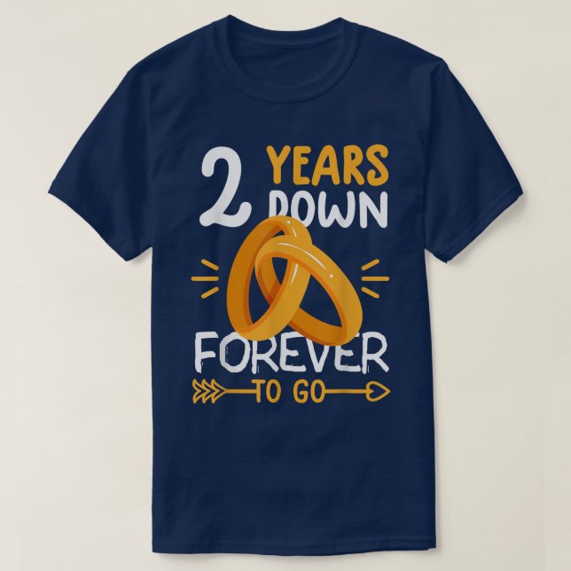 2nd wedding anniversary  tee matching couples 2 ye (Design vorne)