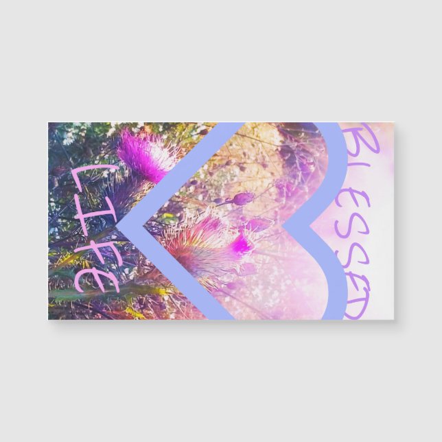 2NEW GESEGNETE LEBEN-DISTEL-HERZ-MAGNETEN MAGNETKARTE (Vorderseite)