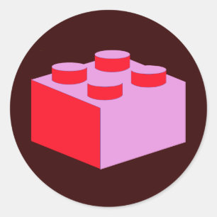 2x2 Brick durch Anpassen von My Minifig Runder Aufkleber