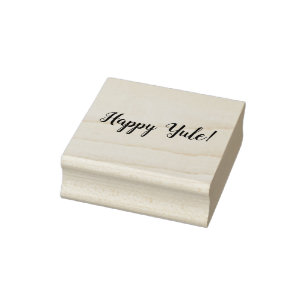 2x2 Happy Weihnachten! Briefmarke aus Ahornholz un Gummistempel