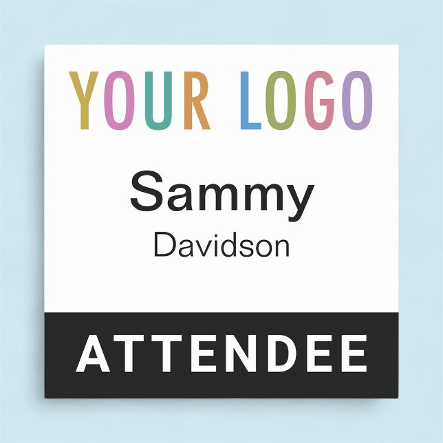 2x2 Quadratisches Teilnehmer-Namensschild mit Even Namensschild (MISOOK Attendee Badge Black 2 x 2 inch Square)