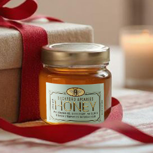 2x3" Metallic Gold 3D Gerahmt Honey Label mit Bien Lebensmitteletikett