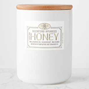 2x3" Metallic Gold 3D Gerahmt Honey Label mit Bien Lebensmitteletikett