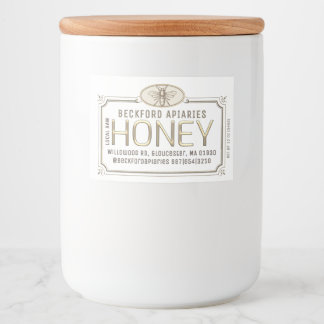 2x3" Metallic Gold 3D Gerahmt Honey Label mit Bien Lebensmitteletikett