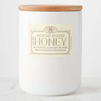 2x3" Metallic Gold 3D Gerahmt Honey Label mit Bien Lebensmitteletikett