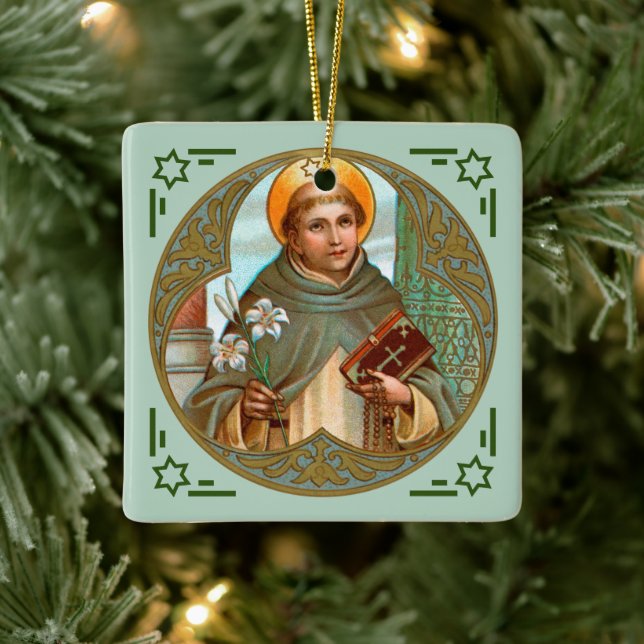 2x St. Dominic de Guzman (BK 07) Keramikornament (Baum)