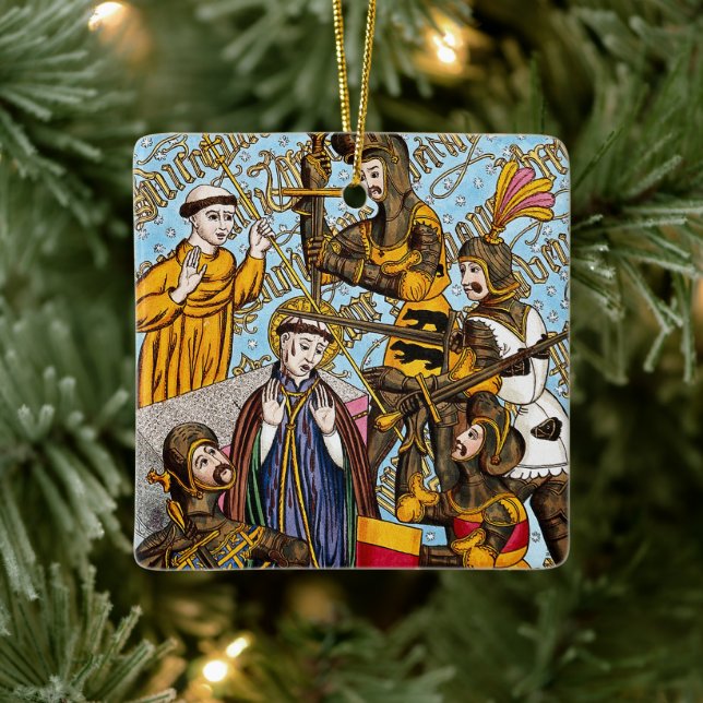 2x St. Thomas Beckets Martyrium (M 031) Keramikornament (Baum)