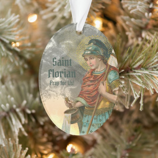 2xSt. Florian mit Eimer (Rauch; M 019) Acryl Ornament (Baum)