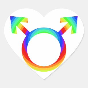 2zu1 Gay Pride Herz-Aufkleber