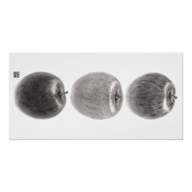 3個のりんご　縦 POSTER (Vorderseite)