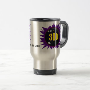 300 Bowling Spiel, mit Datum des Bowlingspiels, Reisebecher