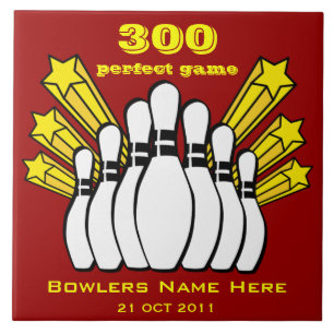 300 Game Bowling Award Decorative Tile Fliese