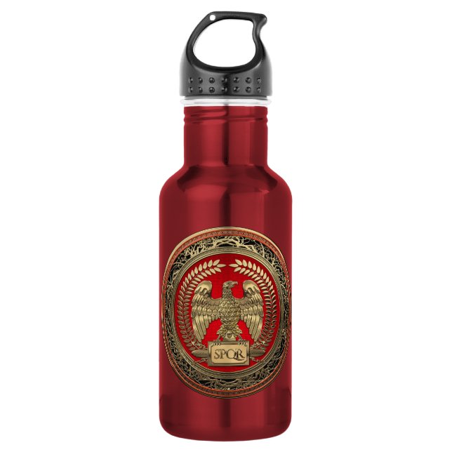 [300] Goldrömischer Kaiseradler Edelstahlflasche (Vorderseite)