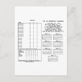 300-jähriger Kalender (Wochentag) Postkarte