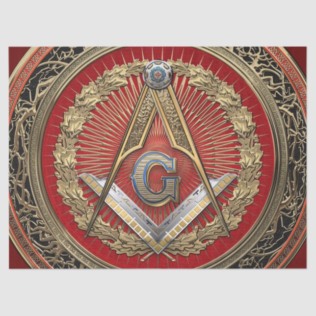 [300] Master Mason - Gold Square & Compasses Seidenpapier (Vorderseite)