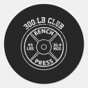 300 Pfund Bankdrücken Club Fitnessstudio Gewichthe Runder Aufkleber