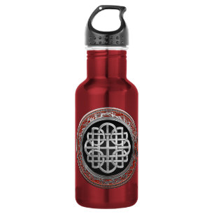 [300] Sacred Celtic Silver Knot Cross Edelstahlflasche