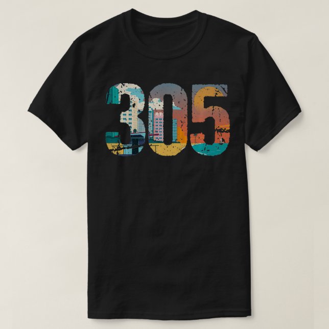 305 Dade Landkreis Miami T-Shirt (Design vorne)