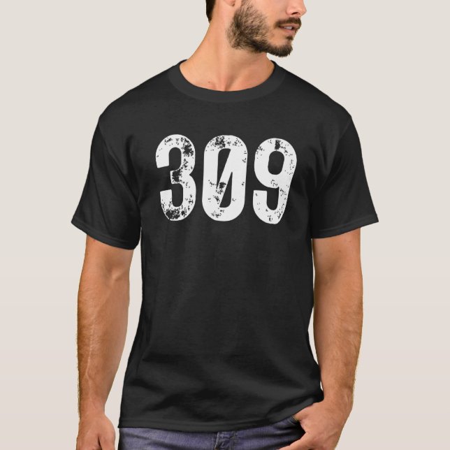 309 Area Code Peoria IL Mobile Telefone Area Code T-Shirt (Vorderseite)