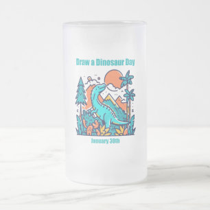 30.01. - Zeichn einen Dinosauriertag Mattglas Bierglas