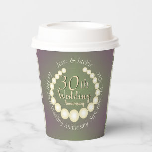 30./12. Pearl Anniversary Paper Cup Pappbecher