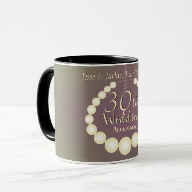 30./12. Pearl-Jahrestag Tasse (Vorderseite Links)